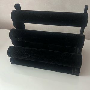 Black velvet jewelry stand